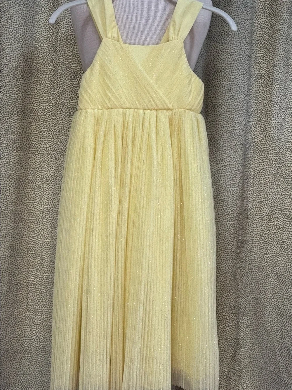 H&M Pale Yellow Pleated Midi Dress